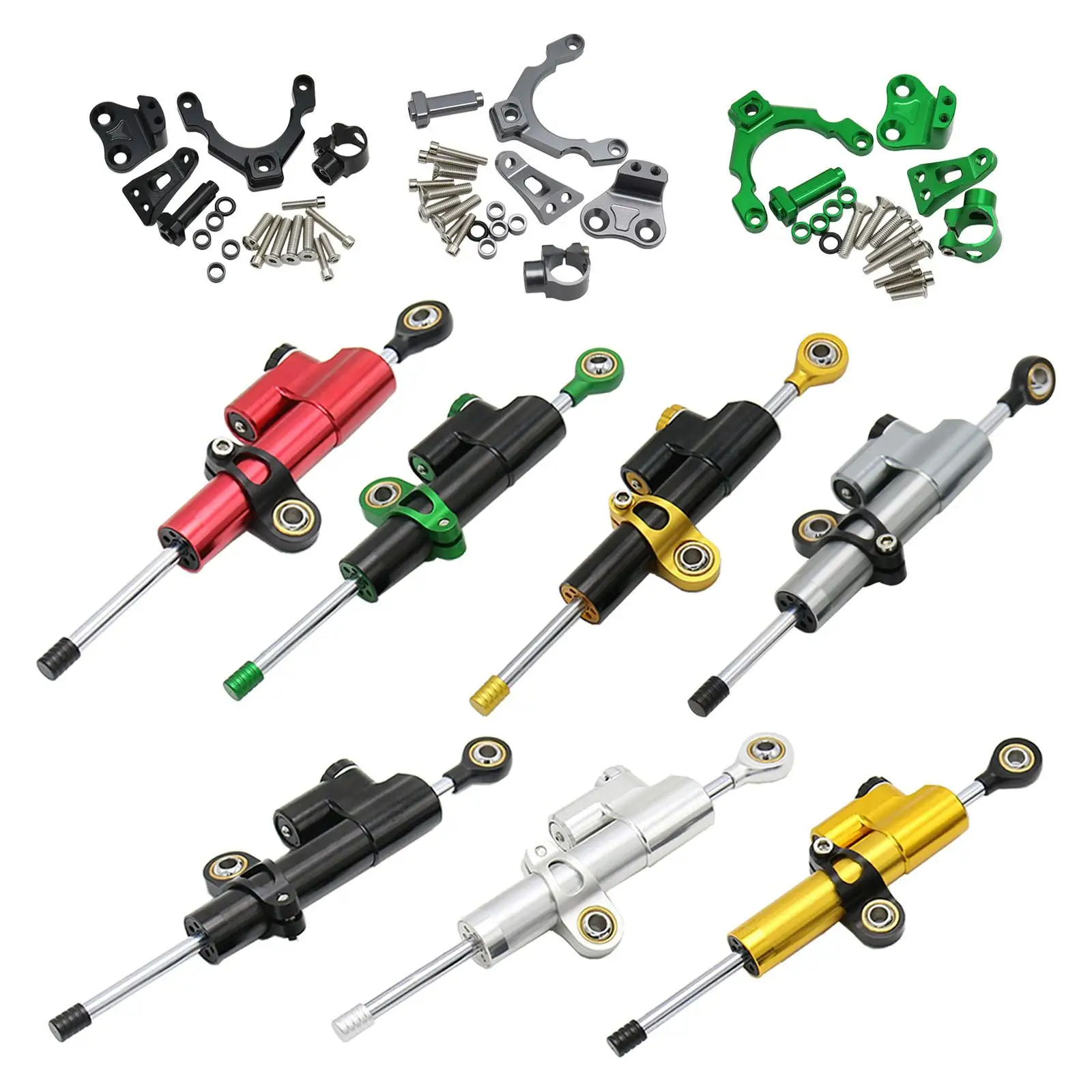 

Steering Damper Holder Motorbike Modification Accessories Titanium Ruler Balance Damping Buffer Steering Damper 00