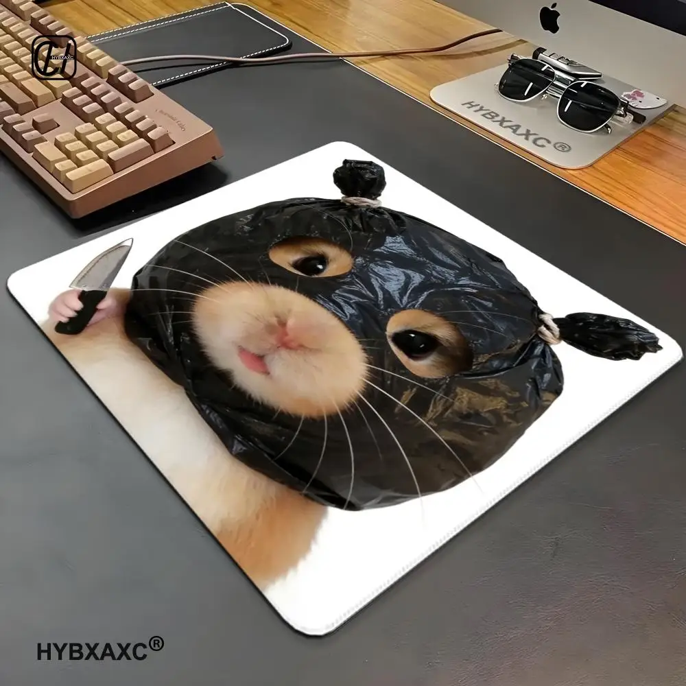 Cute Robber Hamster Meme Small Mouse Pad Gaming Laptop Mousepad Gamer Carpet Keyboard Mat Desk Protector Anime Cartoon Mousepads