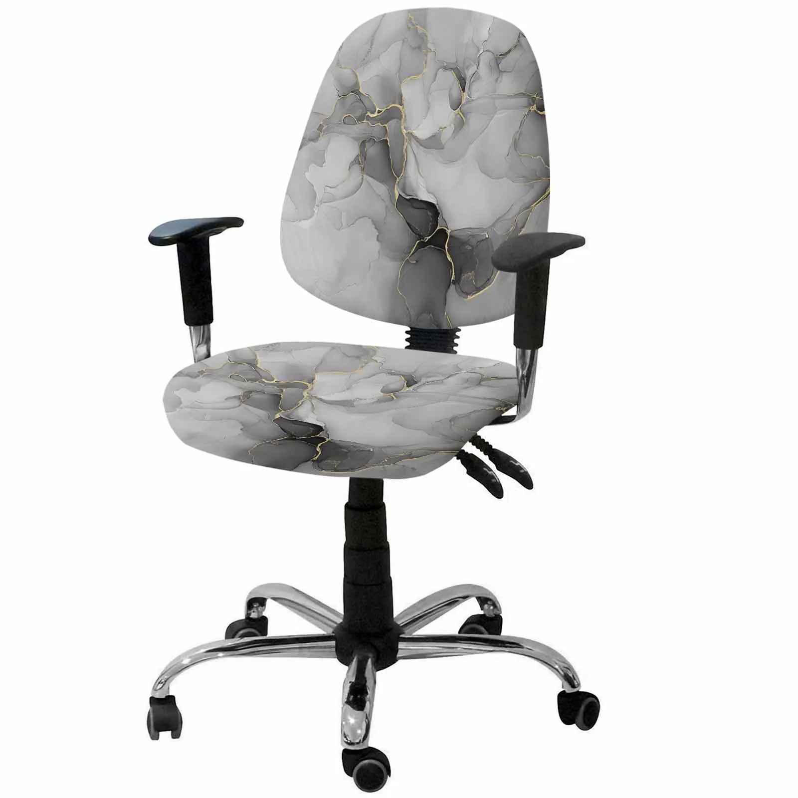 

Мраморная жидкость, декоративное эластичное кресло, чехол для компьютерного стула, съемный офисный чехол, разделенные чехлы на сиденья