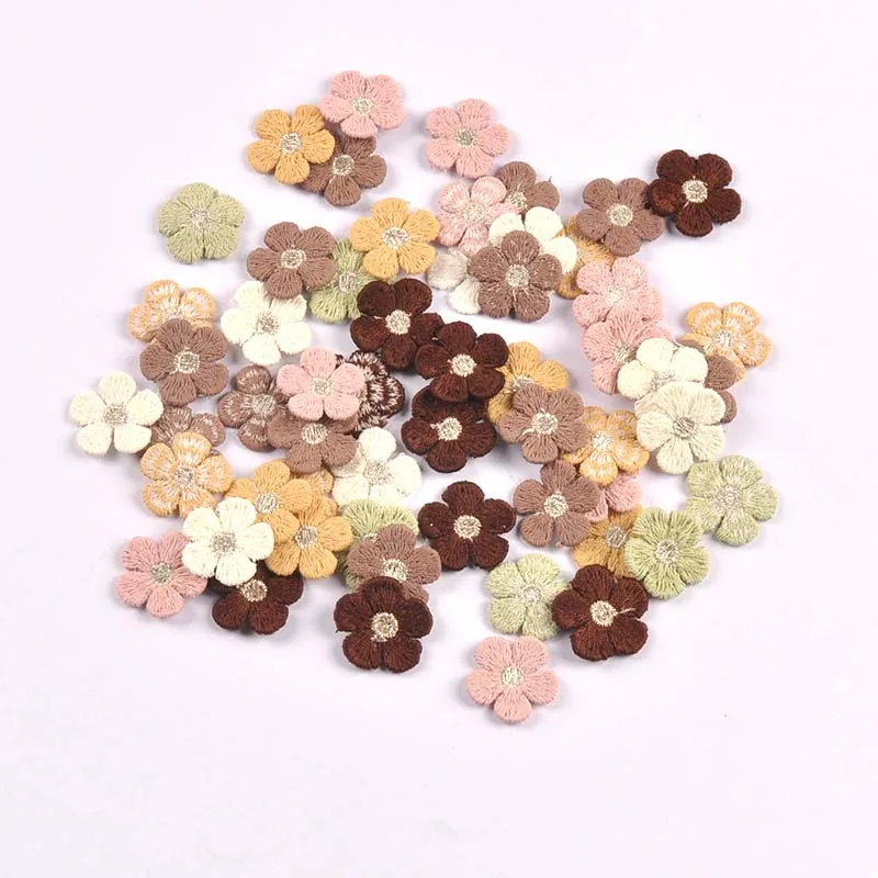 20 peças de apliques de flores mini de 2,1 cm, suprimentos de costura DIY para decoração de roupas, chapéus e bolsas, sem cola cp4325