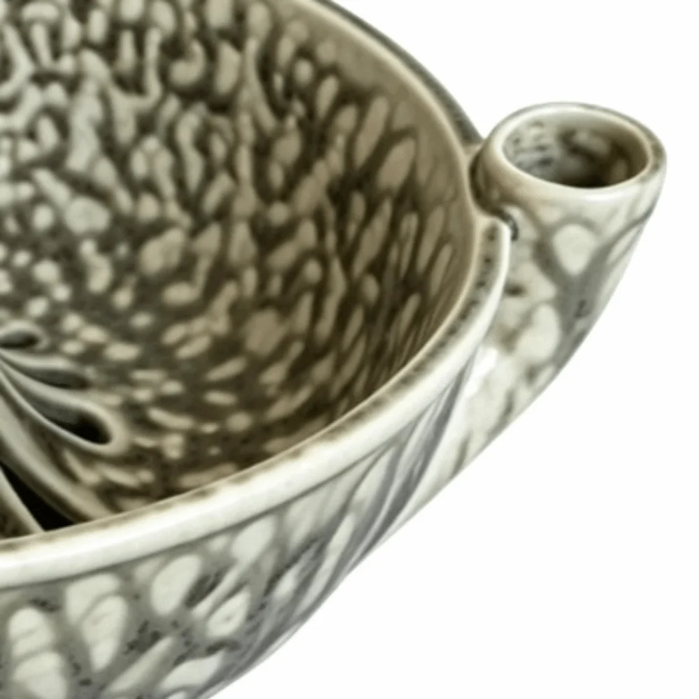 Quick Ceramic Material Berry Washing Bowl 7.87inch Beige Berry Cleaning Bowl Self Rotating Bowl For Strawberries