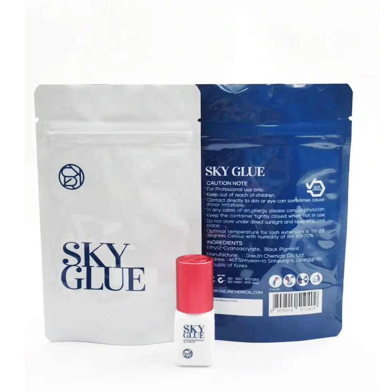 กาวติดขนตาปลอมสูตรต้นตำรับเกาหลี 5 มล. รุ่น Sky Glue S Plus ฝาสีดำ แดง น้ำเงิน ขาว  ติดง่าย แห้งเร็ว ระคายเคืองต่ำ