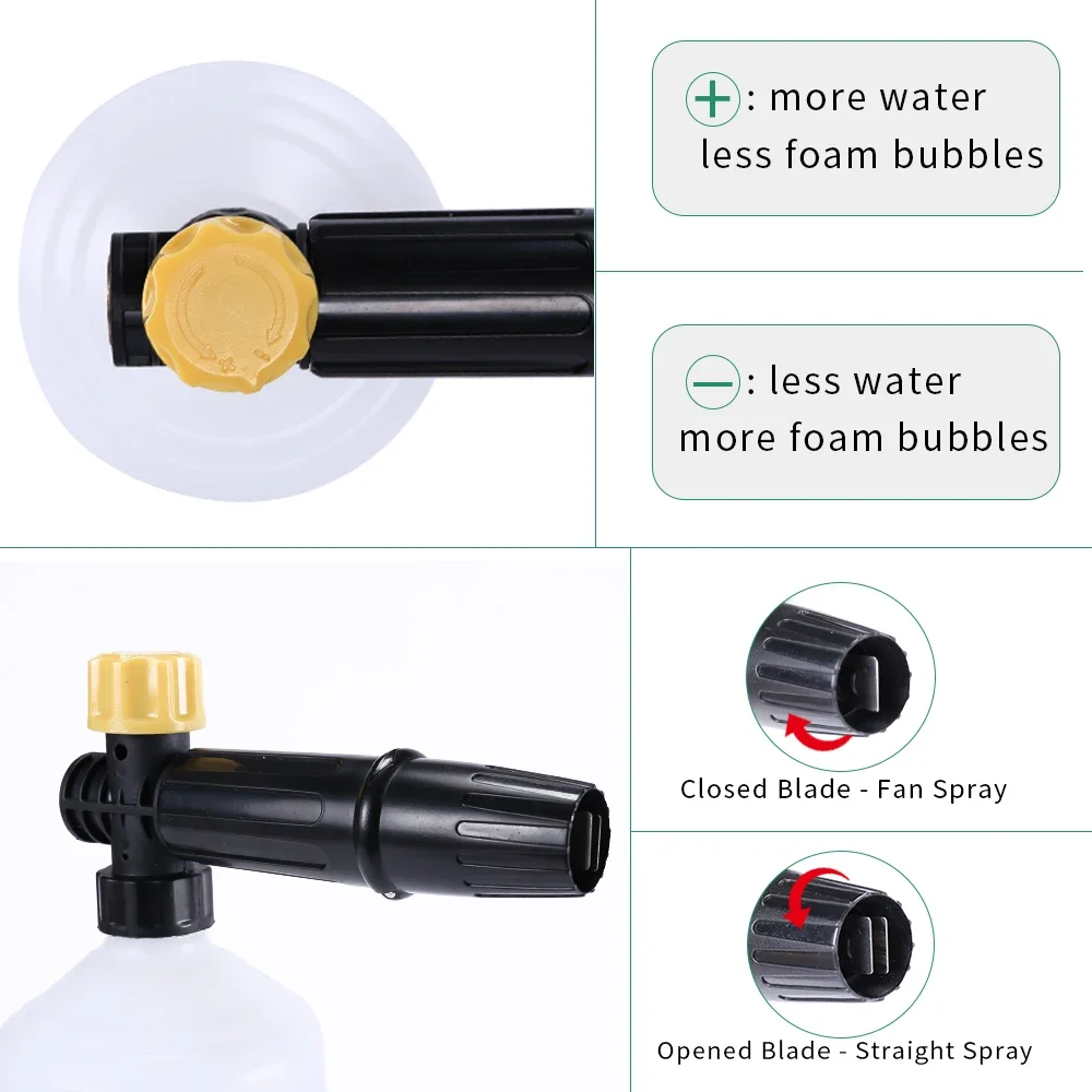 조정 가능한 거품 대포 자동차 세척기, 스노우 폼 랜스, 고압 비누 거품기, 거품 발생기, 자동차 거품 클리너 스프레이