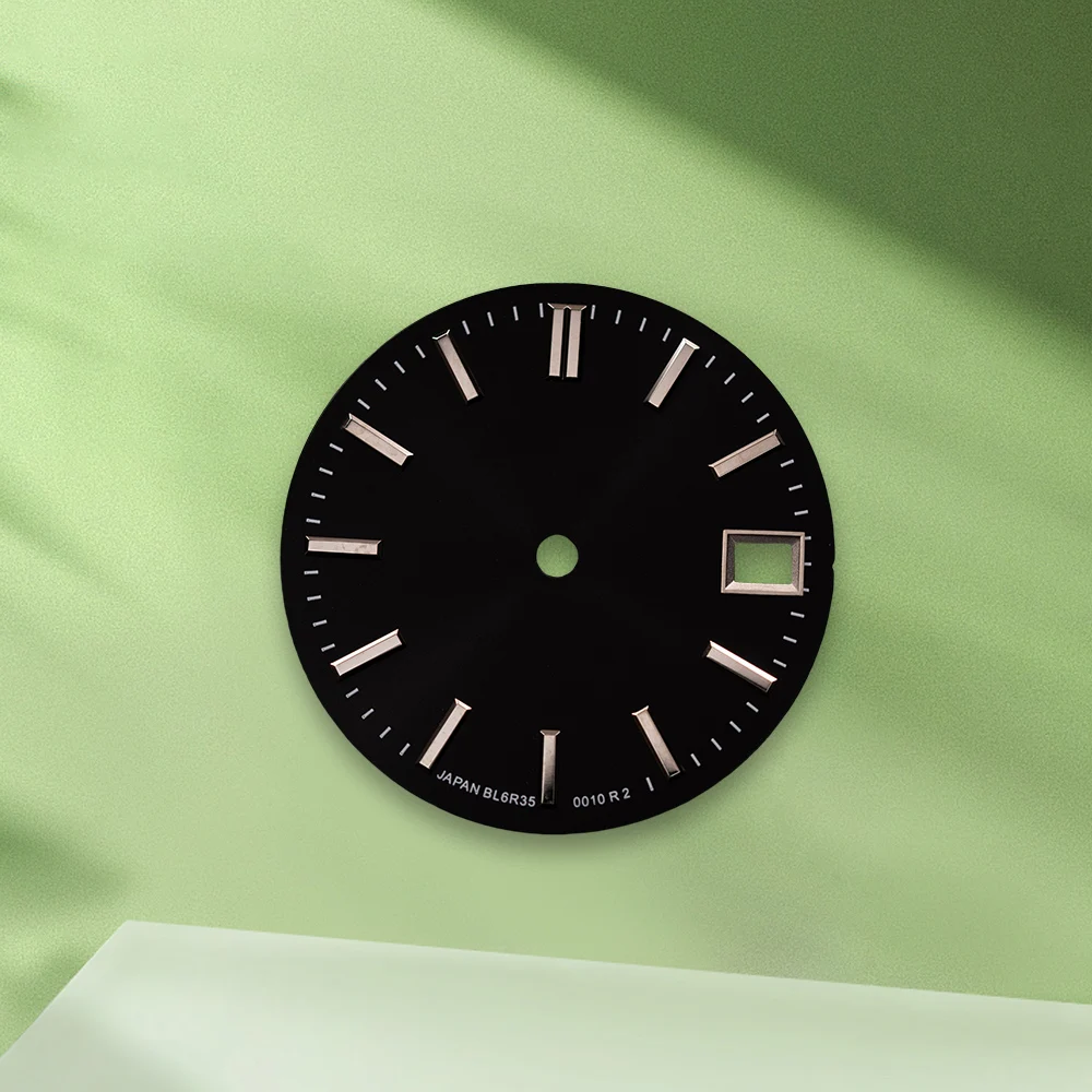 28.5Mm Logo GS NH35 Dial Sunray Dial Tanpa Tangan Cocok untuk Gerakan NH36/4R/7S Tanpa Aksesori Modifikasi Jam Tangan Bercahaya