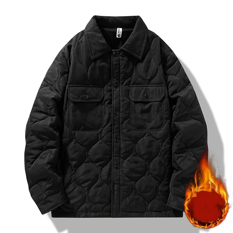 

Autumn and Winter Thin Cotton Coat for Men, Trendy, Fashionable, Versatile, Warm, Lapel Cotton Jacket, Stylish and Versatile Men's Clothing