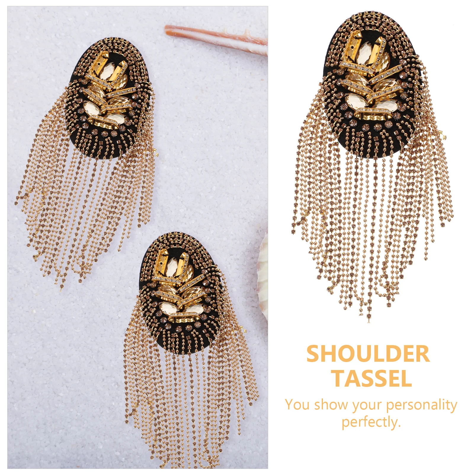 

Punk Shoulder Epaulets with Tassel Fringe Vintage Armor Badge Decorative Arm Rivet Mark for Men Uniform Costume Board Style