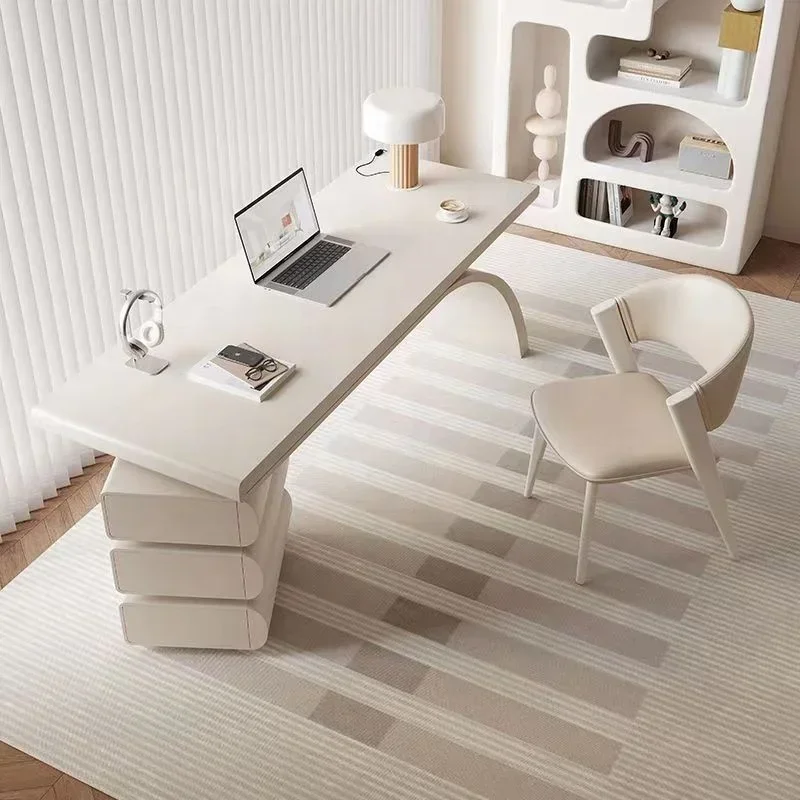 French cream style minimalist home desk advanced sense computer desk writing desk