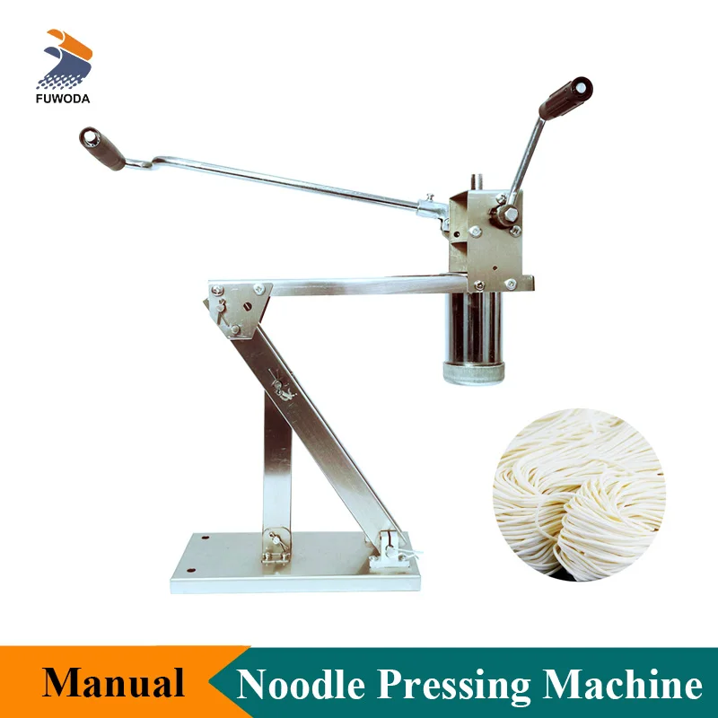 Stainless Steel Noodle Maker Press Machine Manual Type Easy Operation 4 Sizes Noodles Maker Home Use