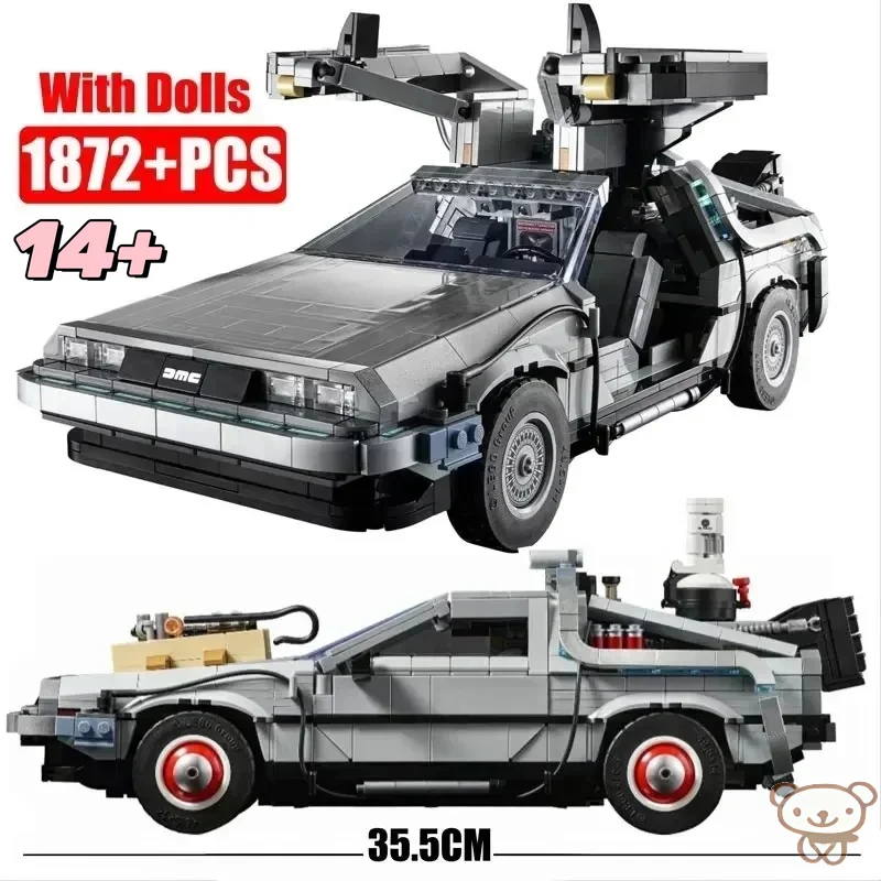 2025 جديد 10300 العودة إلى المستقبل آلة الزمن نموذج سيارة اللبنات عدة طوب السيارة الأطفال للبنين هدايا عيد الميلاد