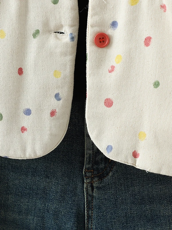 

Хлопковое пальто Thiened с принтом в горошек, повседневная женская верхняя одежда в китайском стиле в стиле ретро, длинная свеча, круглый Ne, стандартный крой