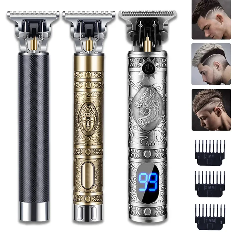 T9 Hair Clippers LCD Display Cordless Barber Set Electric Trimmer - Professional Men Beard Shaver & Hair Cutting Machine