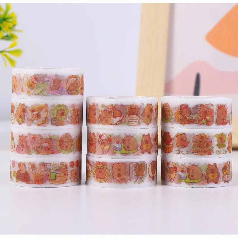 12set-lot-kawaii-capybara-stickers-creative-scrapbooking-diary-adhesive-masking-tape-stationery-gift