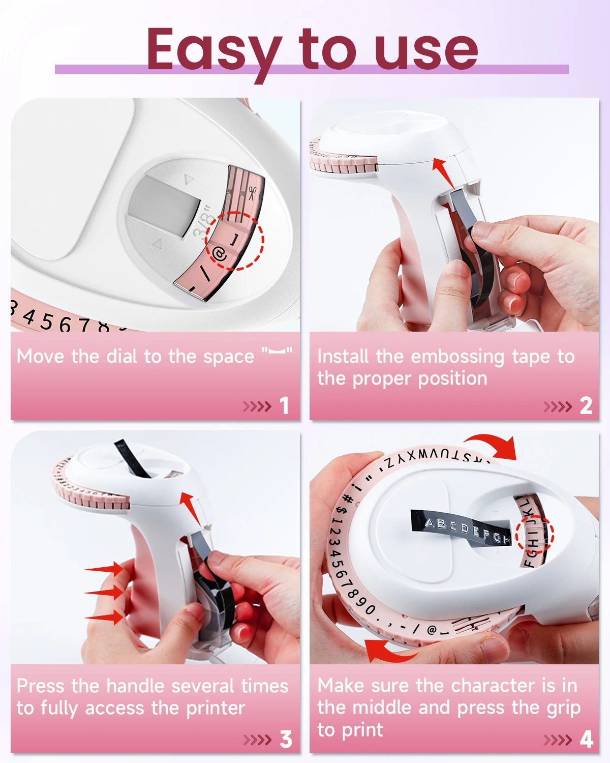 Label Maker for Jars 3D Handheld Sticker Embossed Labeller with 6 Tapes Protable Embossing Label Printer for Home DIY Crafting