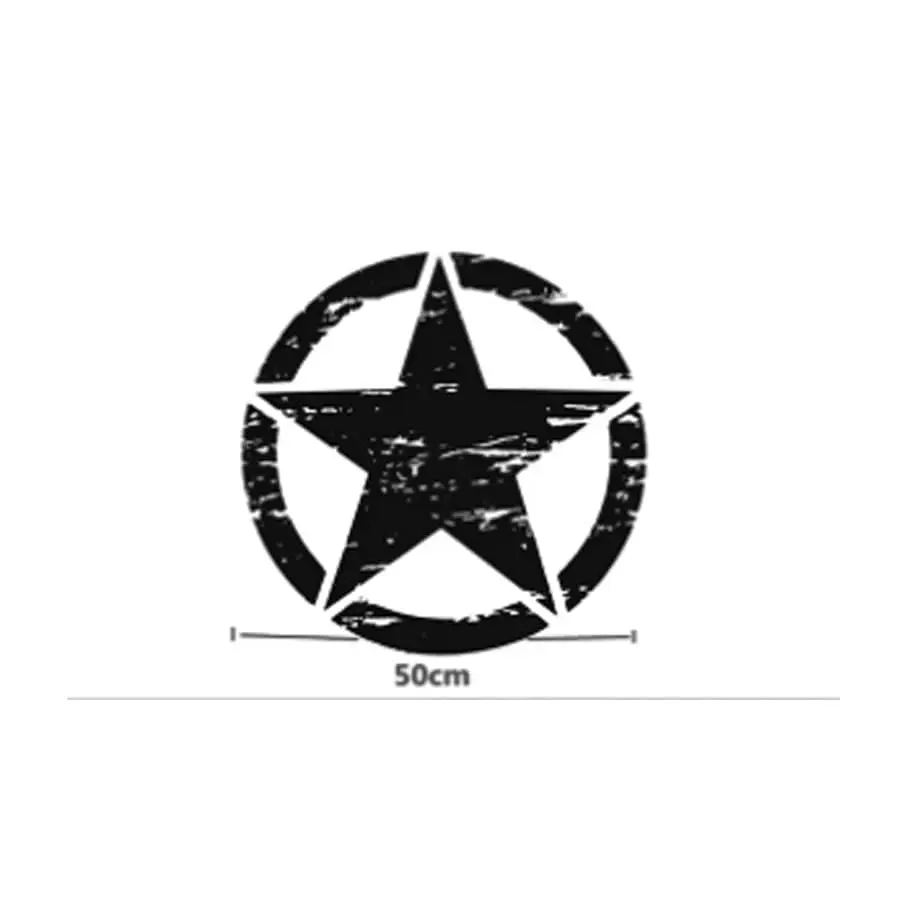 

50cmx50cm Car Hood Body Side Door Sticker Black Graphic Decal For Jeep Wrangler