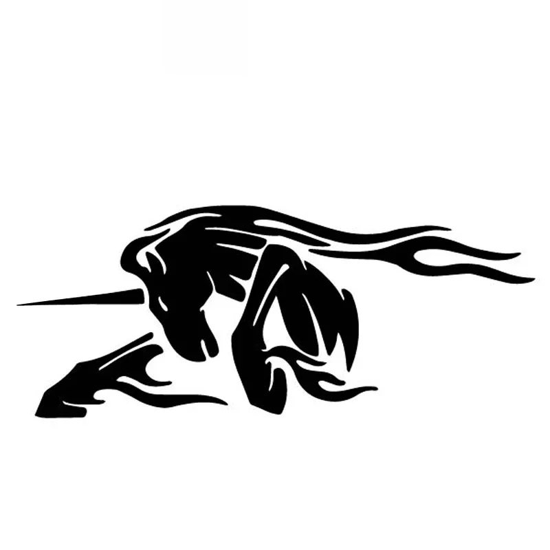 

Car Stickers Unicorn Creative Fashion Decoration Car Stickers Door PVC Decals Waterproof Sunscreen Black/white,17cm*7cm