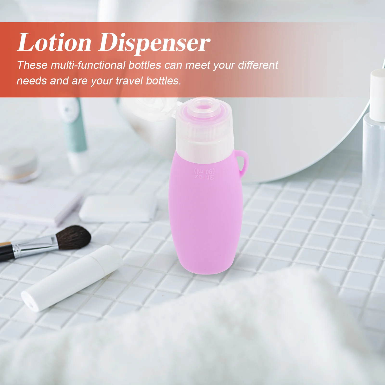 

90ml Travel Lotion Bottle Set Silicone Empty Dispenser Bottles for Cosmetics Durable Space Saving Ideal for Business Trips