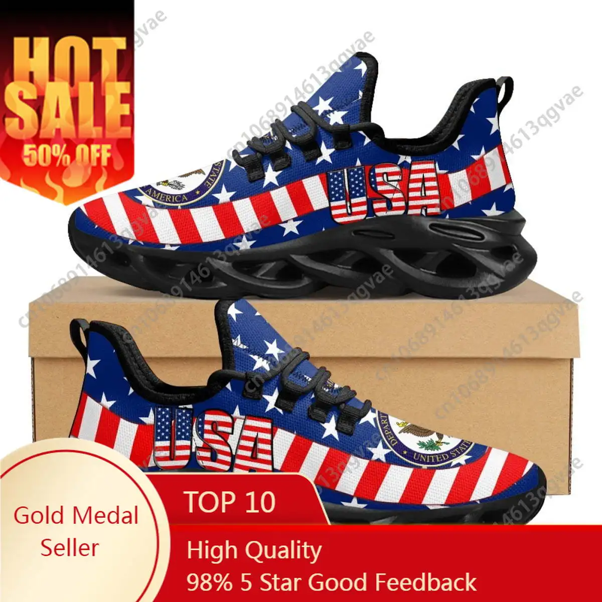 

USA Flag American Print Flats Sneakers Mens Womens Sports Running High Quality Sneaker Lace Up Mesh Footwear Tailor-made Shoes