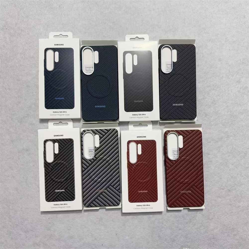 Kevlar Carbon Fiber Magnetic Case For Samsung Galaxy S26 Ultra S25 S24 Ultra For Magsafe Wireless Charging Shockproof Slim Cover