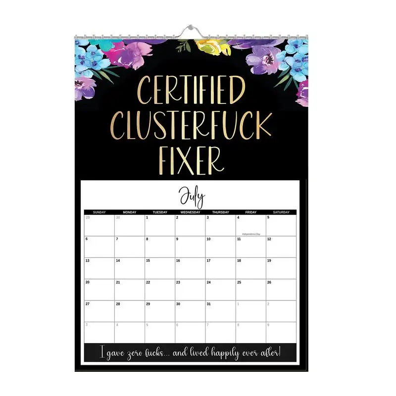 

12 Month Calendar For Wall Funny Monthly Art Calendar Humorous Wall Calendar Sarcastic Spiral Calendar For Home Work Bedroom