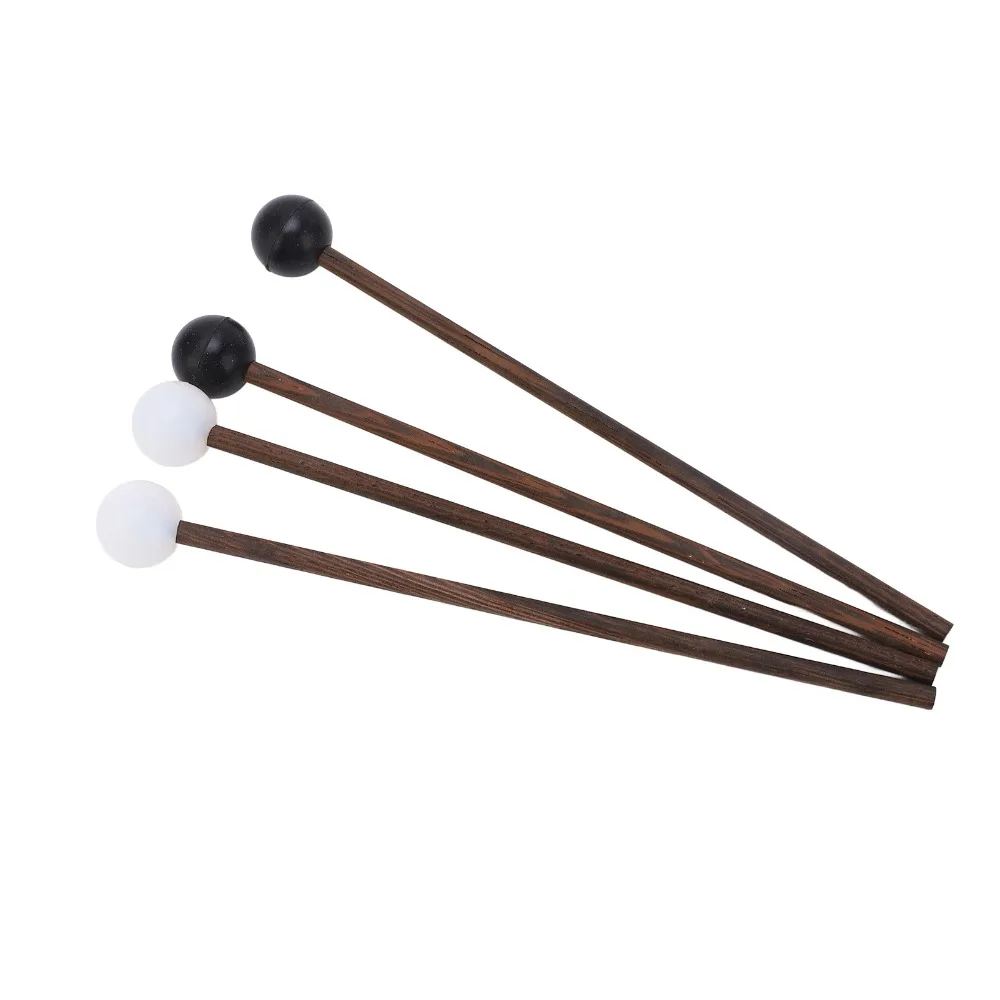 

​4Pcs Wood Handle​ Tongue Drum Mallet​ Black and white ​17cm/6.7in Length​ ​Percussion Mallet​ ​Drum Practice Mallets