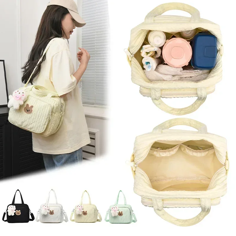 Baby Diaper Bags Organizer Maternity Bag Portable Cute Cartoon Multi-function Large Capacity Nylon Mom Travel Tote with Pendant