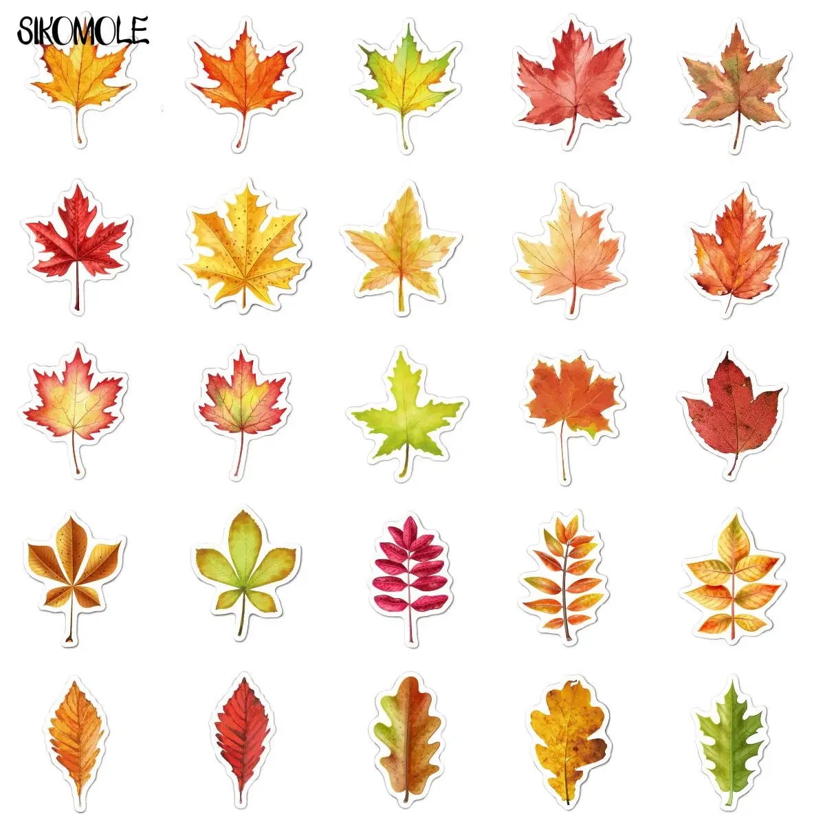 10/30/50PCS Autumn Fallen Leaves Stickers DIY Toys Skateboard Fridge Guitar Motor Laptop Luggage Kids Decals Graffiti Sticker F5