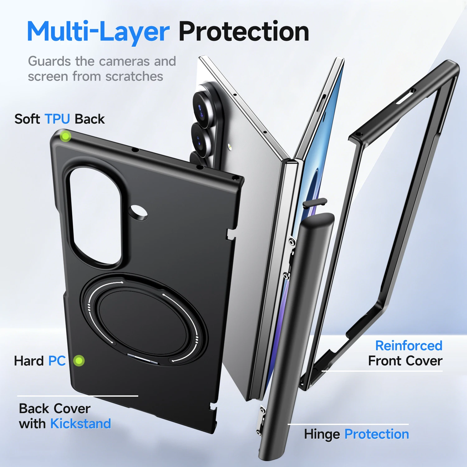 360 °   Magnetyczne etui z uchwytem do Samsung Galaxy Fold8 Ultra / Fold 8 / Fold 7, kompatybilne z Magsafe, chroniące zawias, odporne na wstrząsy, z funkcją stojaka. — zdjęcie produktu 4