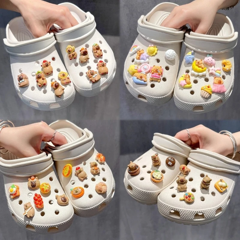 

Cute Capybara Set Series ABS Shoe Charms for Clogs Accessories DIY Slides Sandals Garden Shoe Buckles Decoration Pins Gifts