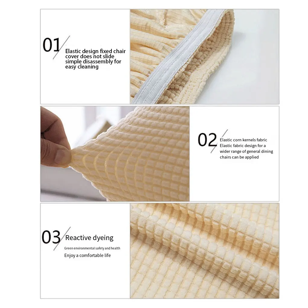 أغطية كراسي عصرية من البوليستر بتصميم مطوي للديكور وغطاء قوي ومرن متعدد الوظائف باللون الرمادي الداكن