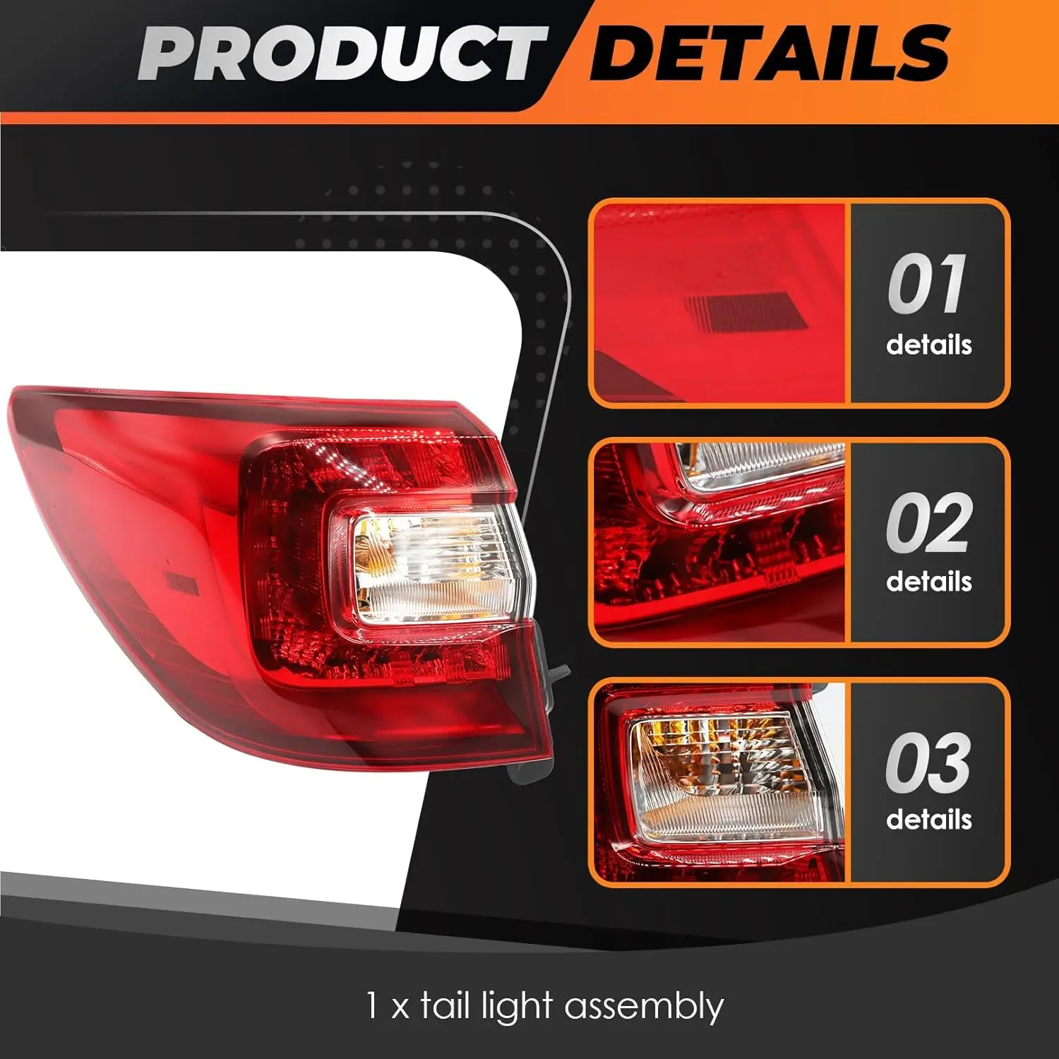 Left Tail Light Assembly with Bulb for Outback 2015-2019 84912AL06A-PFM 14496430