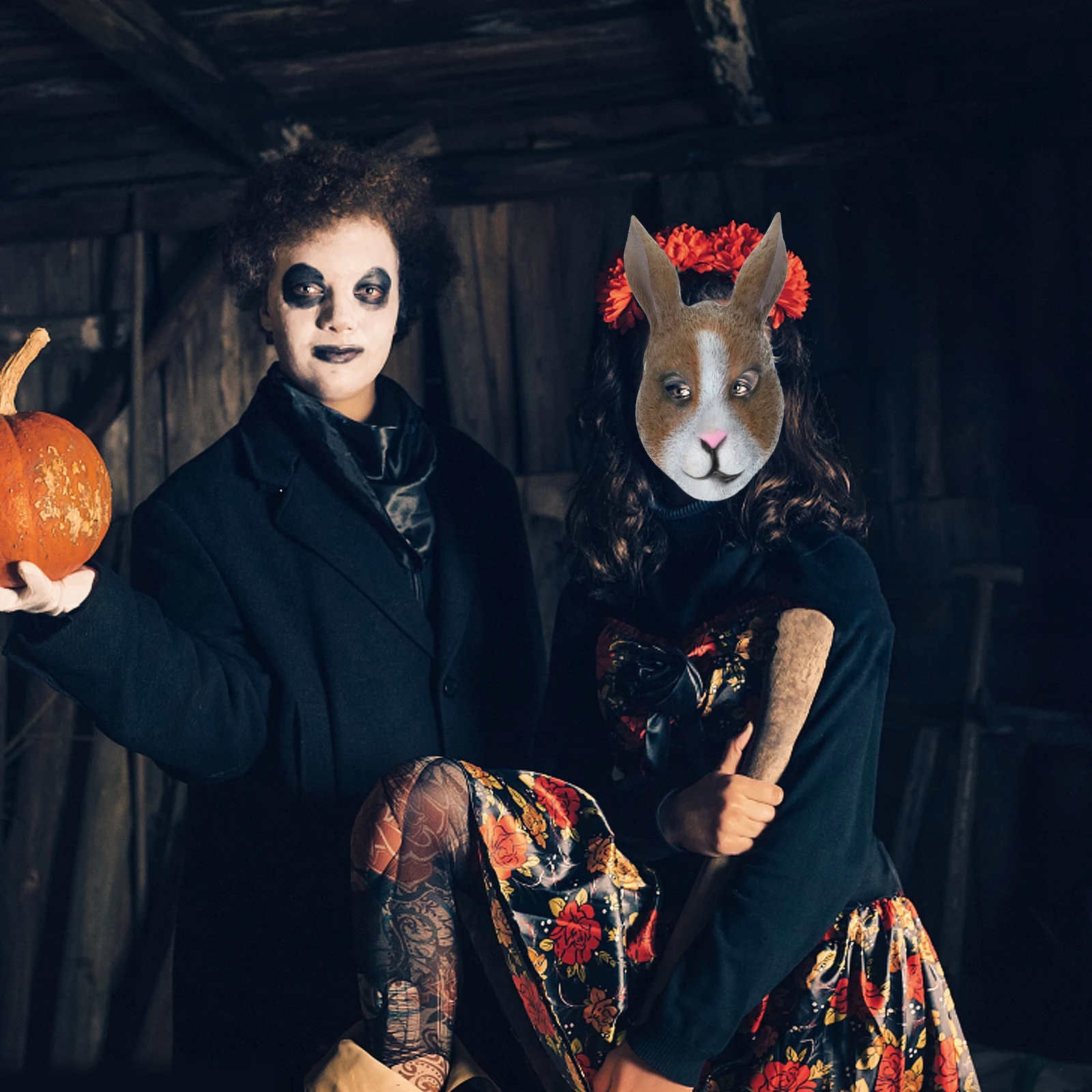 

Mask Cosplay Halloween Horror for Cute and Funny Decoration Rabbit Masks Creepy