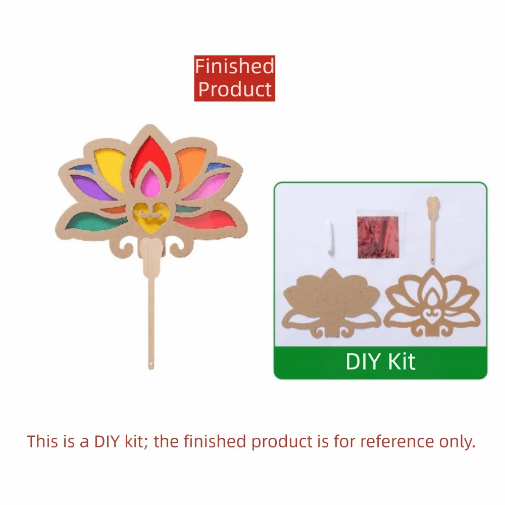 Handmade Light and Shadow Fan Eco-friendly DIY Material Kit Mid-Autumn Festival Fan Color Enlightenment Cardboard Fan