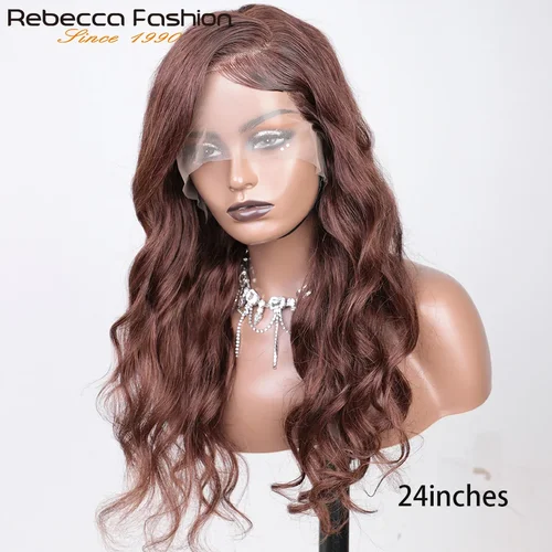 Imagen 2 del producto Peluca Frontal de encaje ondulado Natural Borwn, peluca con parte de encaje HD prearrancada Remy, pelucas de cabello humano de encaje Natural 13X5, en ventas de liquidación