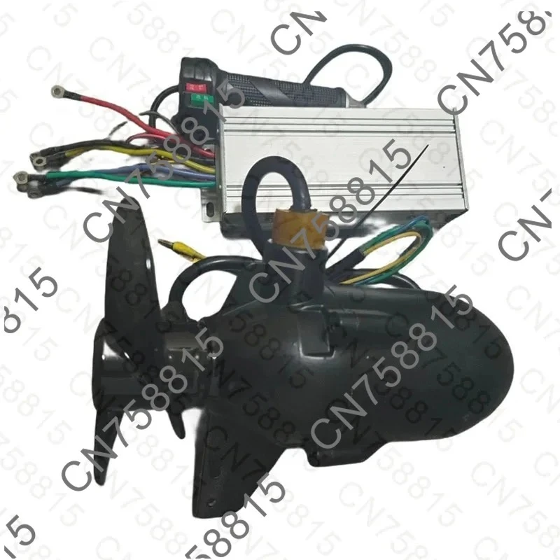 

Waterproof motor with controller, handle, 12-72V marine underwater propeller rubber marine electric outboard brushless motor
