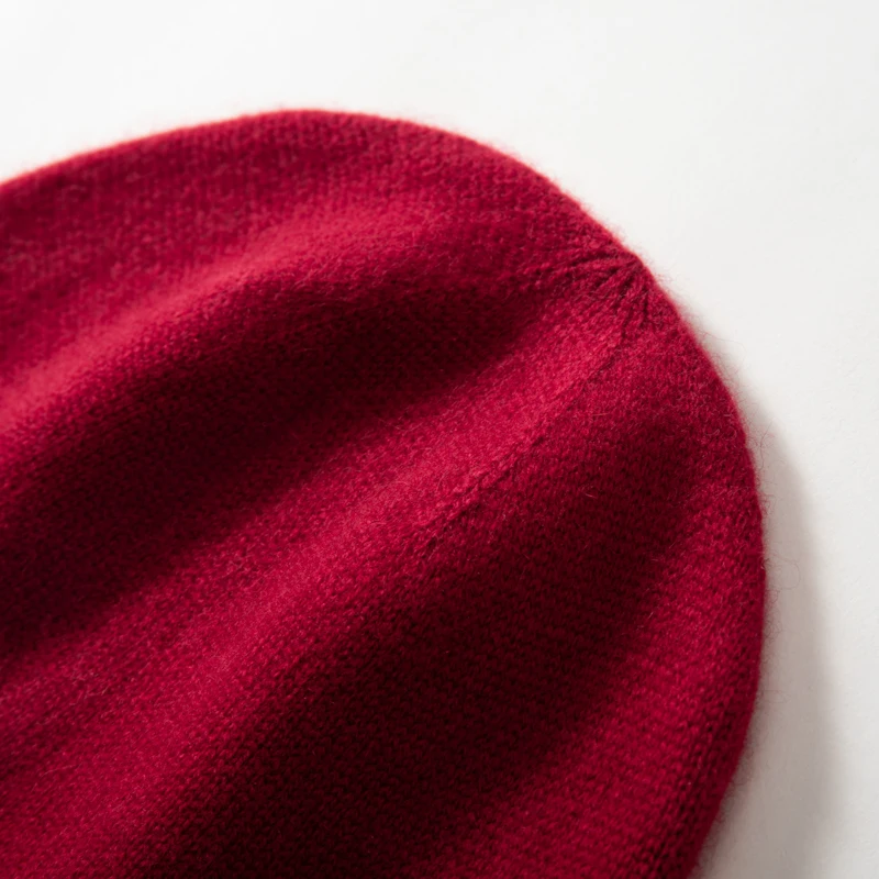 MERRILAMB Neue Kaschmir Eimer Hüte Herbst Winter Hohe Qualität Mode Im Freien Einfarbig Warme Kaschmir Gestrickte Kappe für Frauen – Detail 18