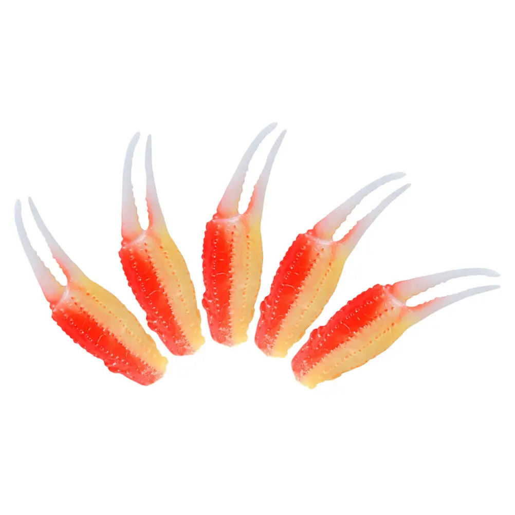 5Pcs Compact Crab Claw Decoration Lifelike Appearance Sturdy PVC Material for Food Styling Kitchen Table Party Simulation Crab