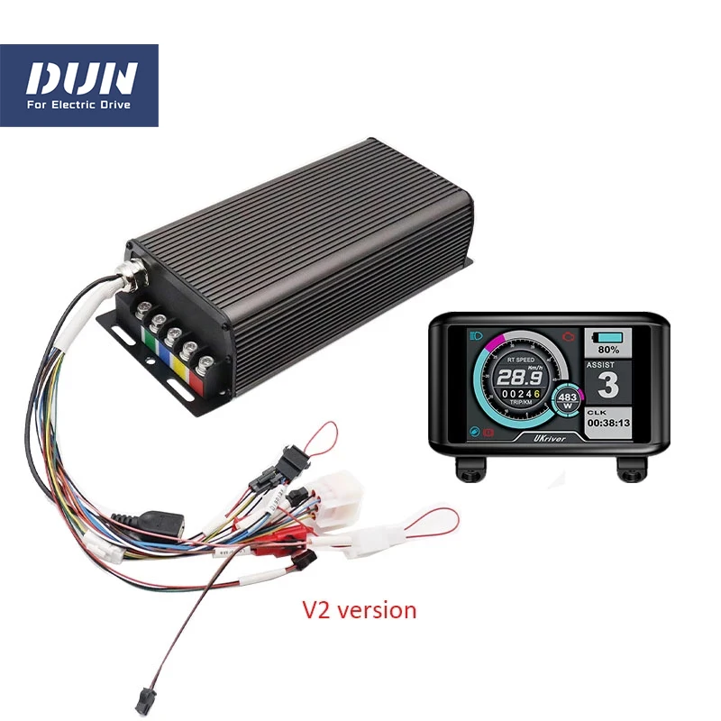 Sabvoton Controller Kits SVMC72200 UKC1 Speedometer Display V2 DC 200A Peak 450A 4KW-5KW for Electric Bicycle Scooter Motor