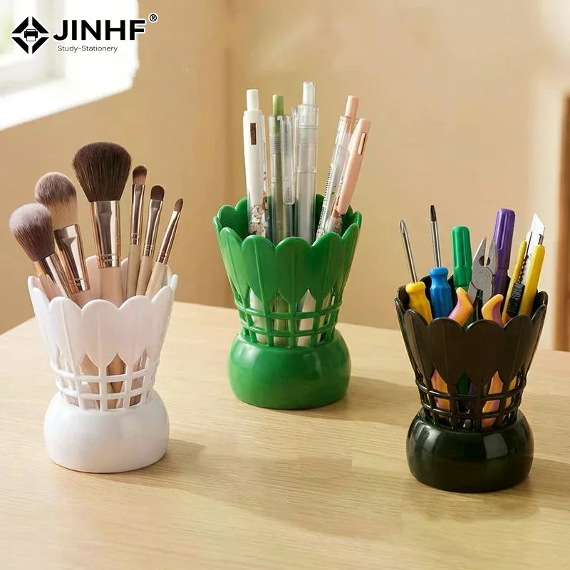 Cute 3D Printed Desk Organizer Badminton Pen Holder Gift Creative Stationery Stand Home Office Ornaments Pen Storage Holderute