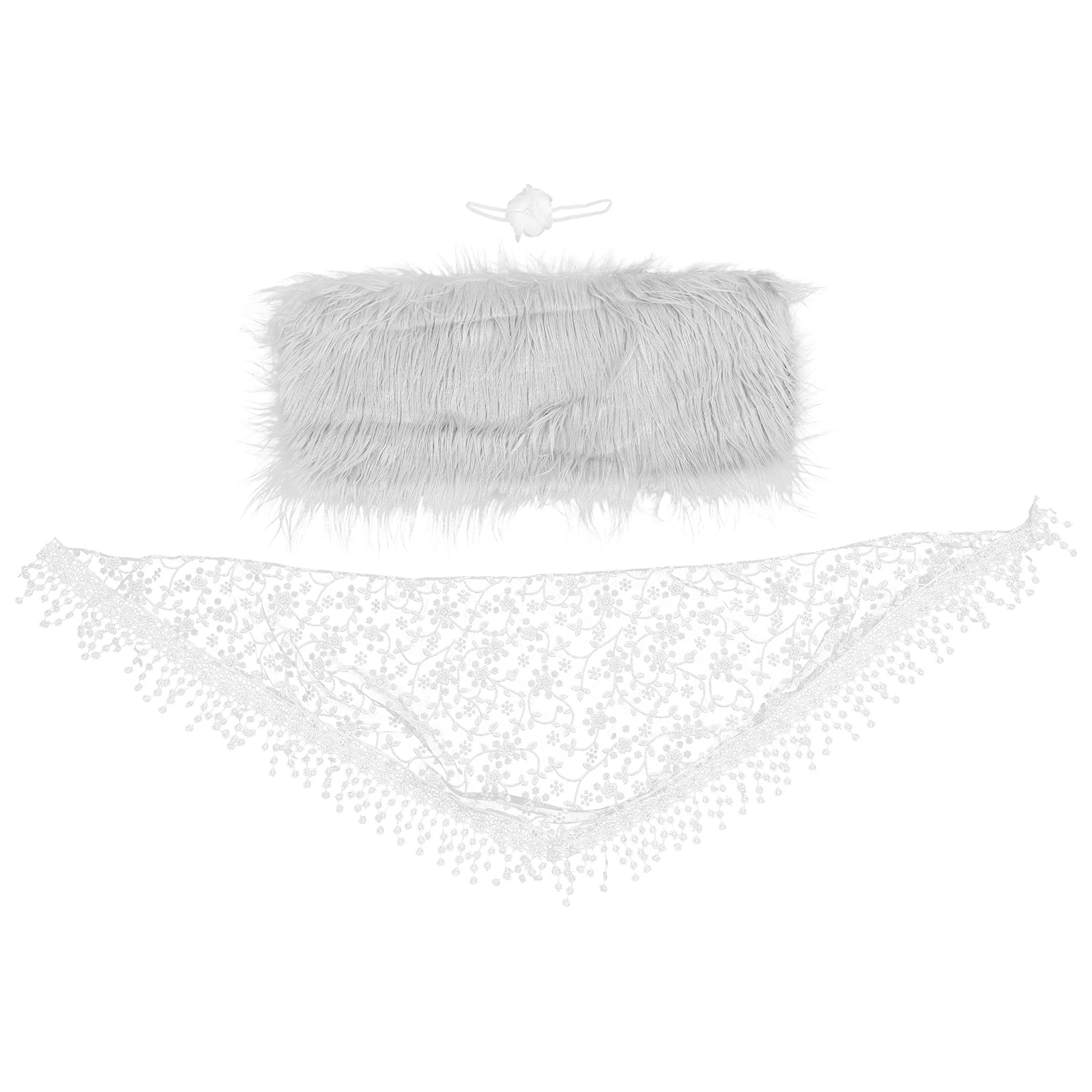 

1Set Baby Photography Props Newborn Soft Blanket Wrap Headband Kit Newborn Photography Wrap Decorative Elastic Headband Girl