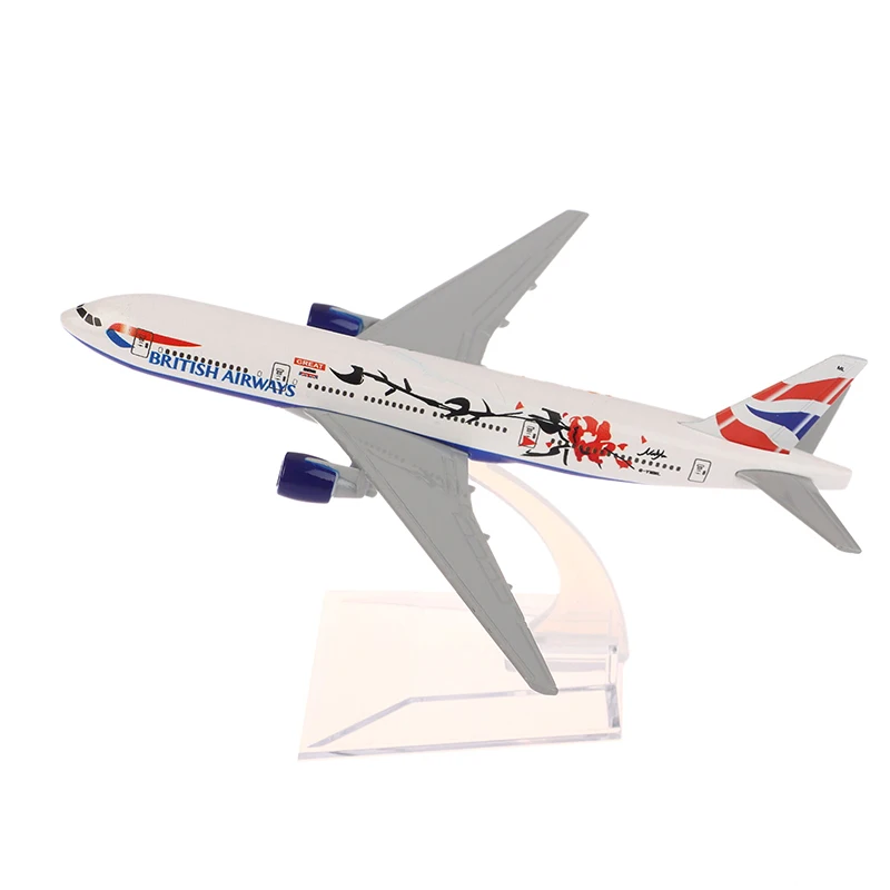 16CM British Plum Blossom 777 Airliner Alloy Airplane Model Scale 1:400 Metal Airplane Replica Diecast Aircraft Toy For Boys