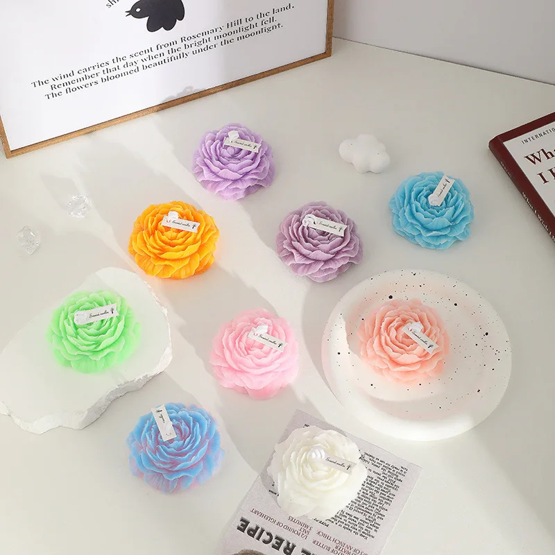 Valentijnsdag Geurende Souvenir Ornament 3D Pioen Aromatische Kaars Creatieve Bloemvorm Aromatherapie Bruiloft Decor Geschenken Doos