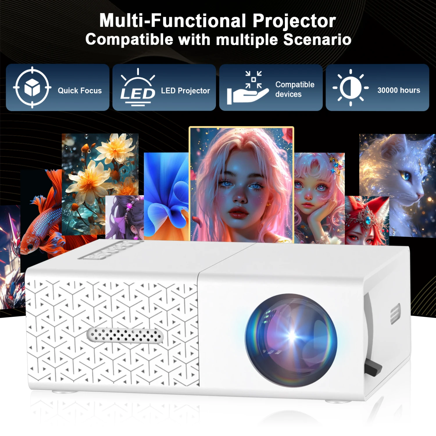 Mini Hd Projector, … - image