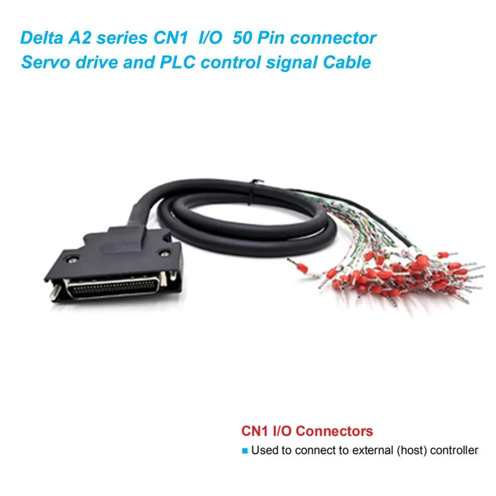 Delta CN1 Pulse Control Cable I/O 44/50 Pin Connector Servo Drive PLC Control Signal ASDBCNDS0044 ASD-CNSC0050 for B2 A2 Driver