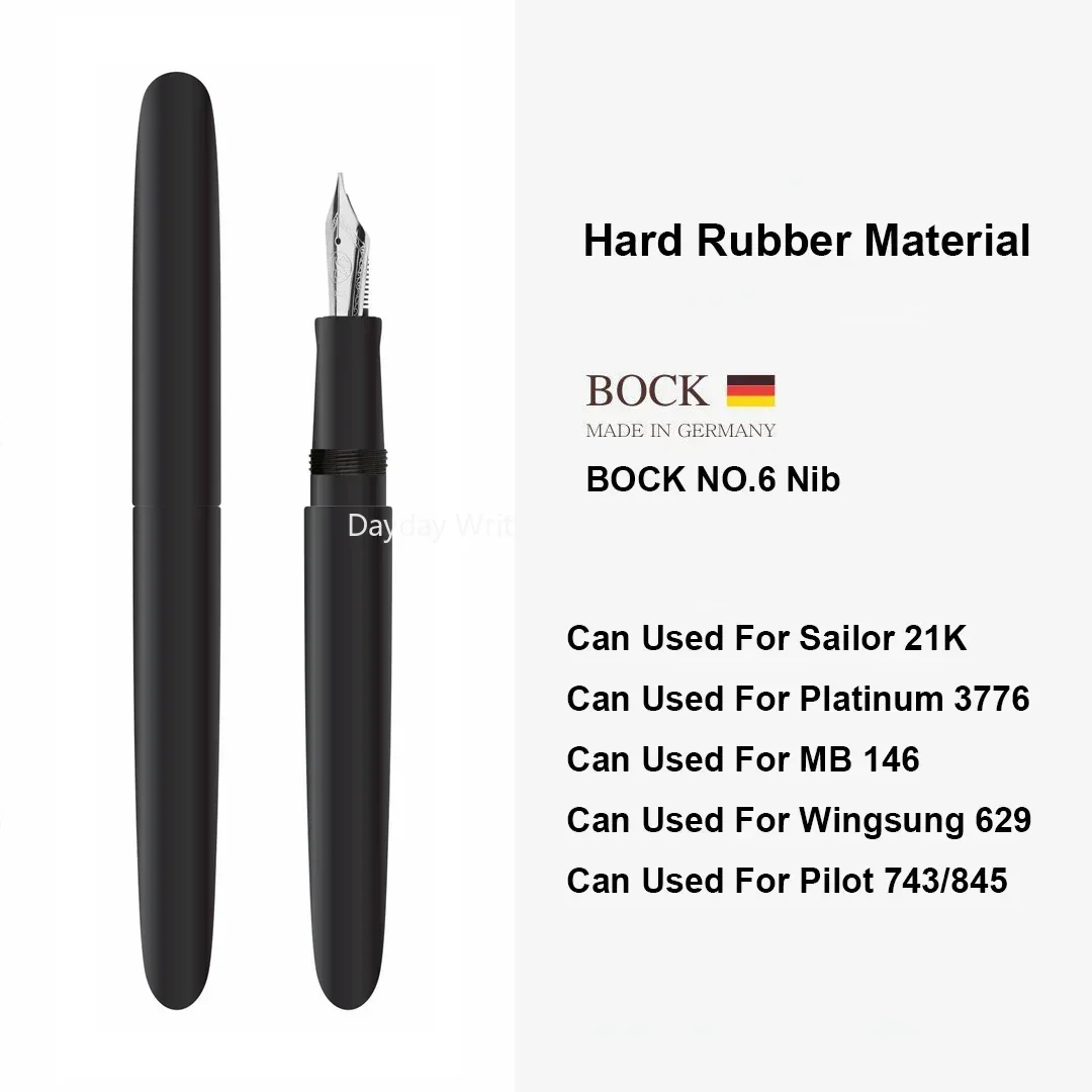 Imagem -03 - Venda-caneta-tinteiro Caligrafia Feita à Mão para Marinheiro Borracha Dura Bock mb 146 Pilot 743 845 Wingsung 629 Nib Writing Gift No.6