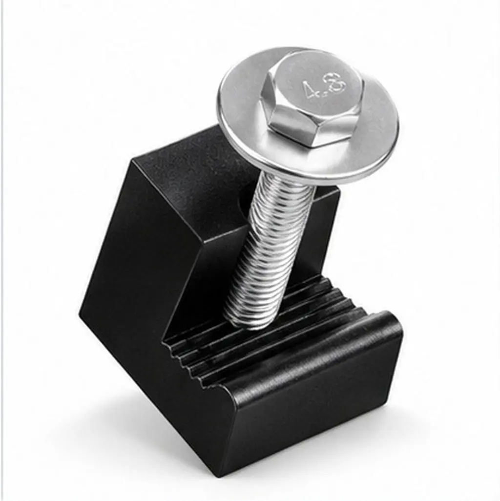 4Pcs Aluminum Truck Toolbox Mounting Clamps J-Shaped Tie Down Clamps Tool Box Hook for Truck Pickup Accessories Stable Hold
