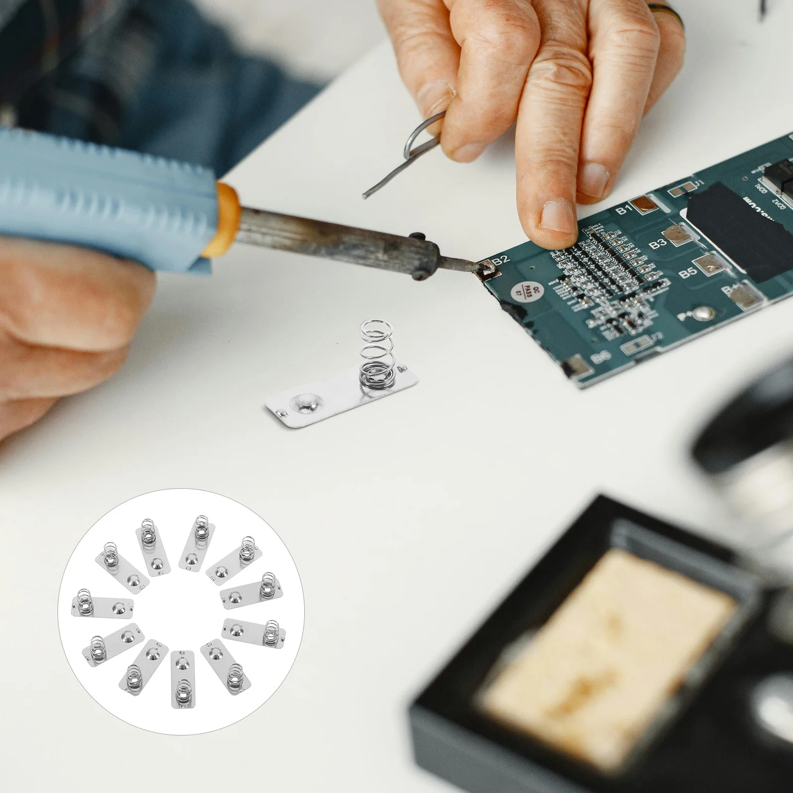 

10Pcs Spring Contact Plate Metal Aa Terminal Replacement Silver-Plated for Remote Control Devices Stable Connection