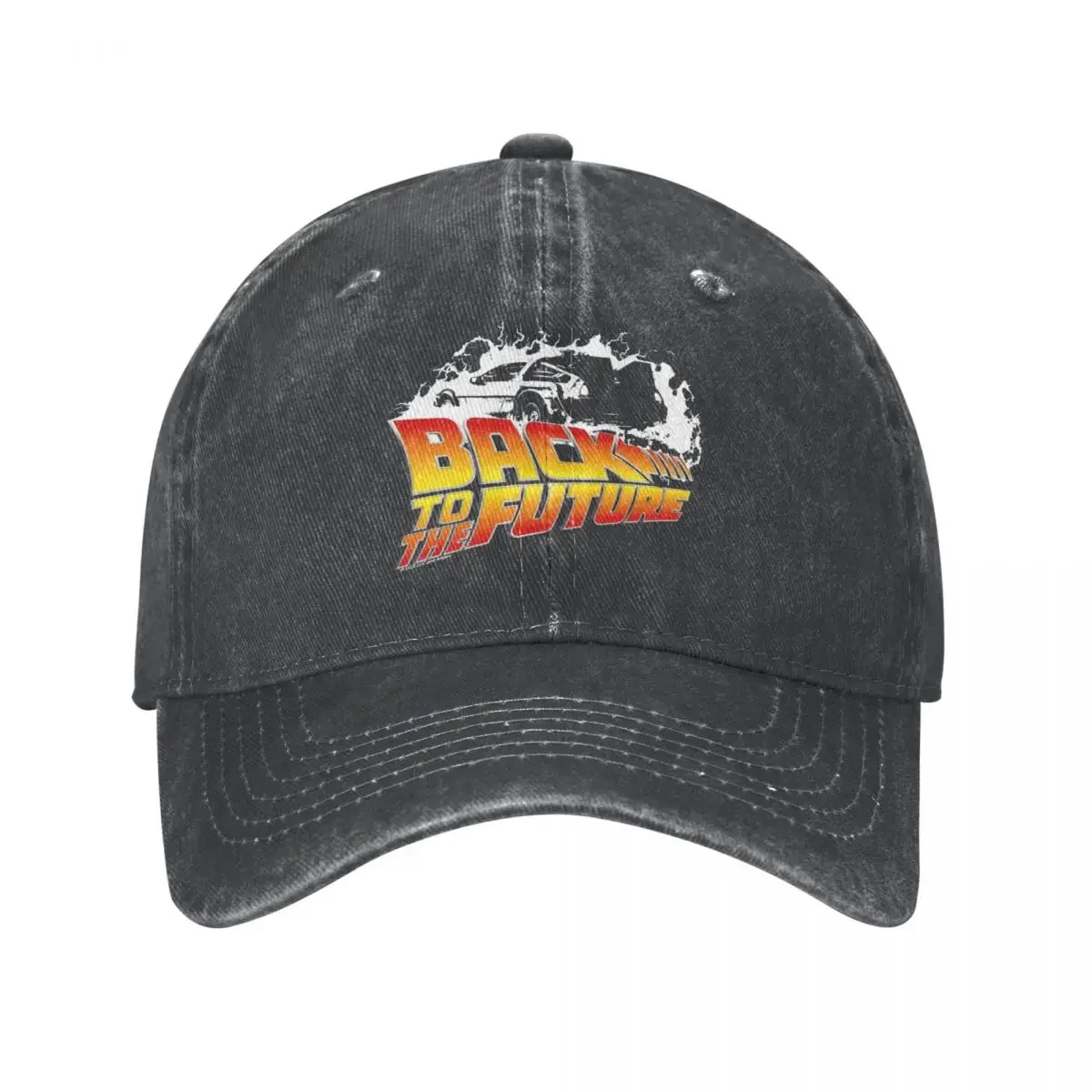 Retro Back To The Future Baseball Caps Unisex Distressed Denim Snapback Hat Delorean Science Fiction Film Summer Caps Hat