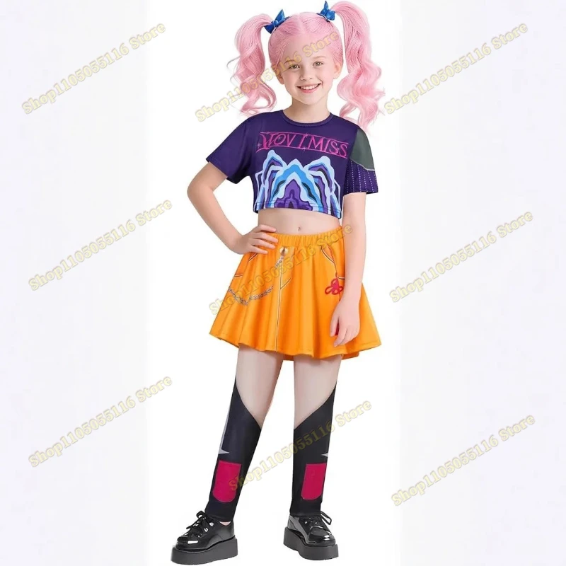 أطفال Kpop شيطان الصيادين رومي زوي ميرا تأثيري هنتركس زي للفتيات الأطفال الملابس مجموعة المعبود لعب الأدوار هالوين البدلة