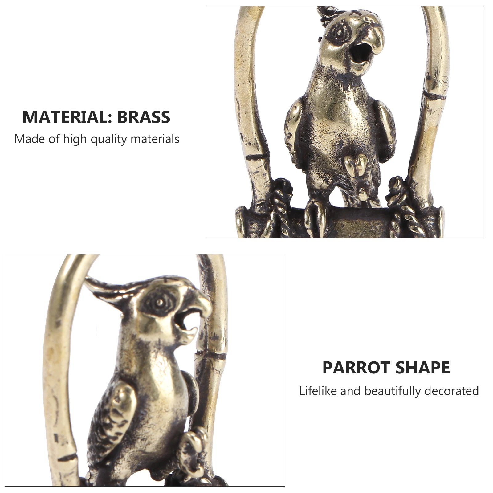 

Parrot Shape Brass Pendant 5 1x2 5cm Sturdy High Quality Tea Pet Adornment Decorative Brassware Birdcage Necklace Tearoom