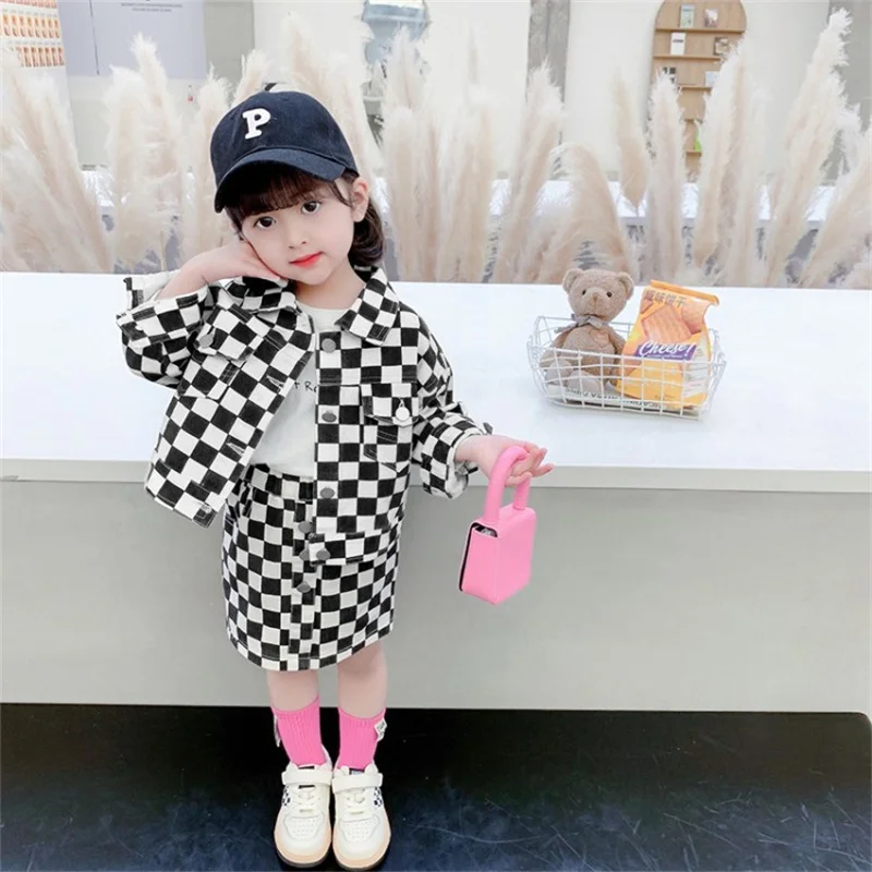 

Girls /Boys Suit Coat+Skirts Cotton 2Pcs/Sets 2022 Luxury Spring Autumn Thicken Teenager Warm Kid Outdoor Children Clothing